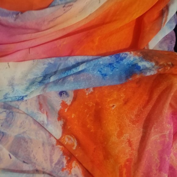 NWT MULTICOLOR PRINTED TULLE DRESS. - Picture 8 of 8